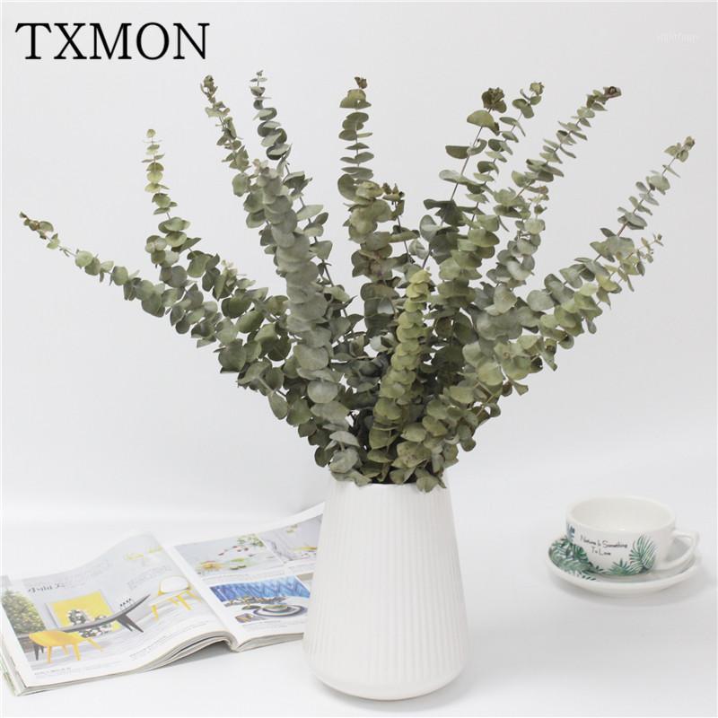

Single branch natural dried eucalyptus dried flower simulation bouquet home living room wedding literary decoration gift flowers1, As pic