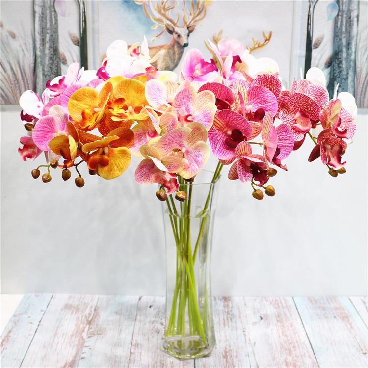 

DIY 3D Printing Artificial Plastic Orchid Flowers Real Touch Artificial New Color Butterfly Orchids Home Wedding Decoration, Orange