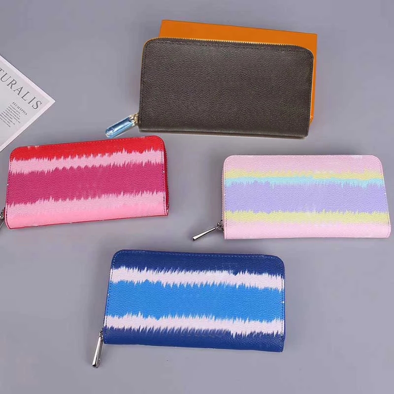 

2021 new leather soft leather long section of the credit card package men and women wallet fashion leisure card folder wallet, Blue