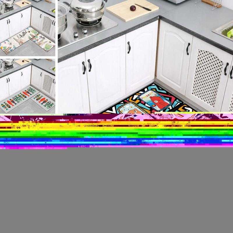 

Kitchen Mat Anti-slip Kitchen Rugs Balcony Bathroom Printed Carpet Home Floor Mat Doormat Bath Carpet, Buff