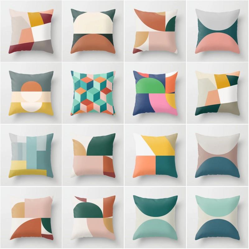 

XUNYU Simple Geometric Pillow Case Polyester Cushion Cover Office Sofa Bed Decorative 45x45cm YL030