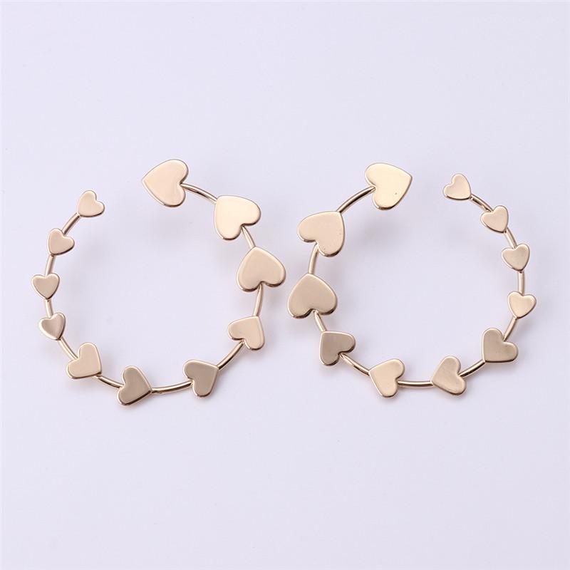 

Hoop & Huggie Minar Unique Design Gold Love Heart Earings For Women Korean Fashion Wedding Open Party Jewellery