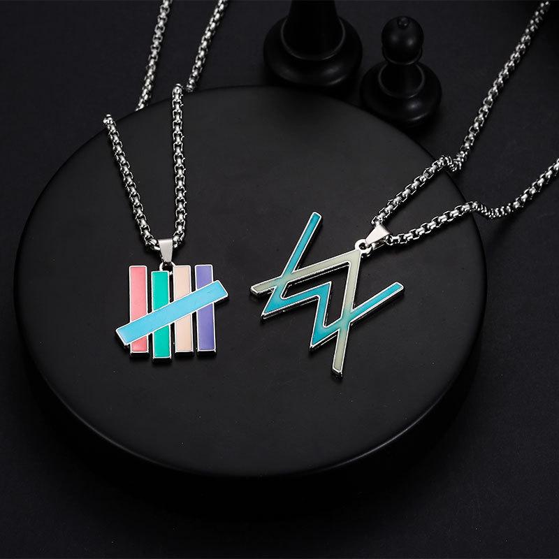 

Hip Hop Electric Sound Luminous Stainless Steel Long Necklace Gothic Necklace Jewelry