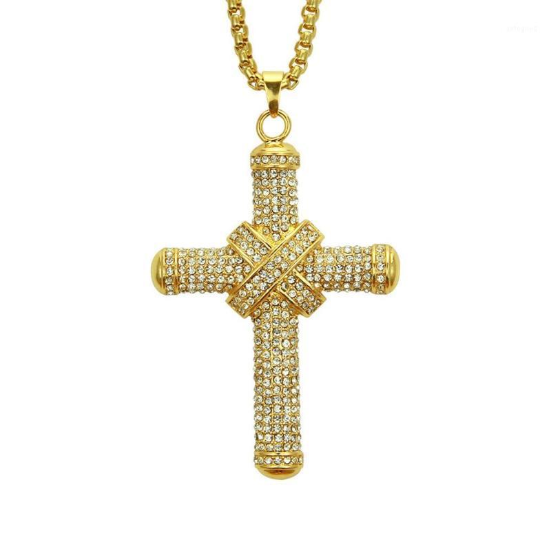 

Chains Retro Cross Rhinestone Necklace Men And Women High Quality Alloy Hip Hop Fashion Jewelry1