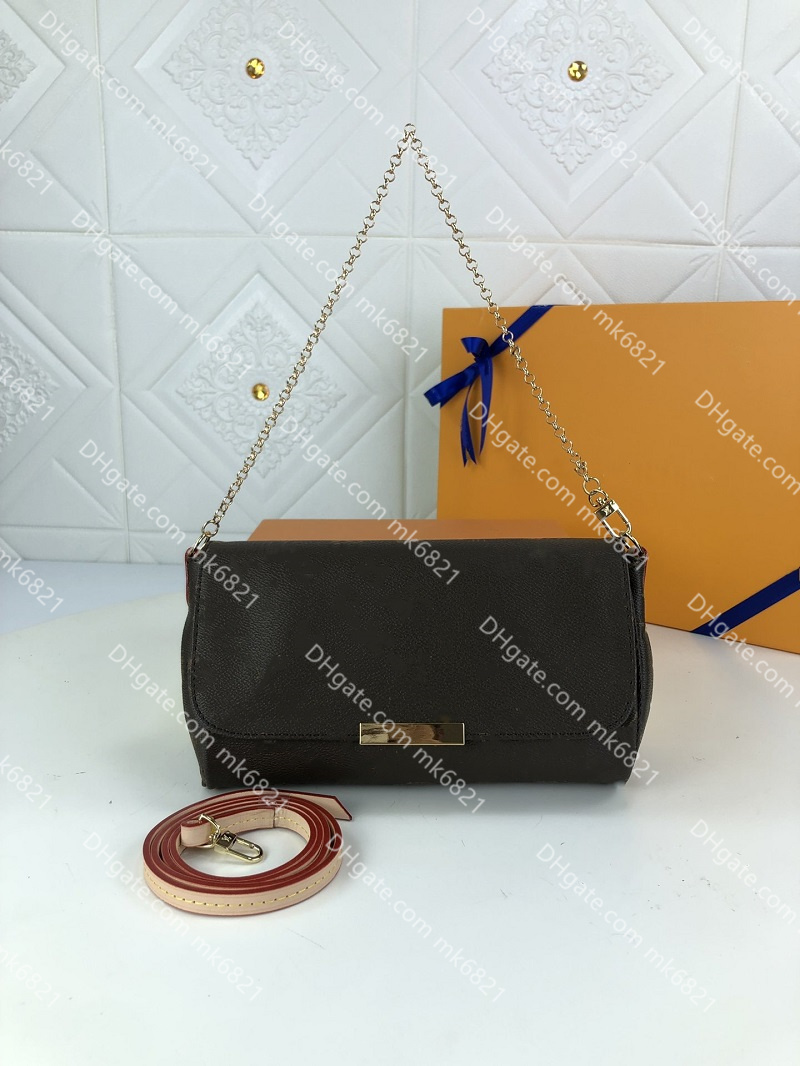 

Felicie Bag Women Crossbody Shoulder Bags Designers Genuine Leather Ladies Chain Clutch Purse 25*15*2CM, Brown flowers