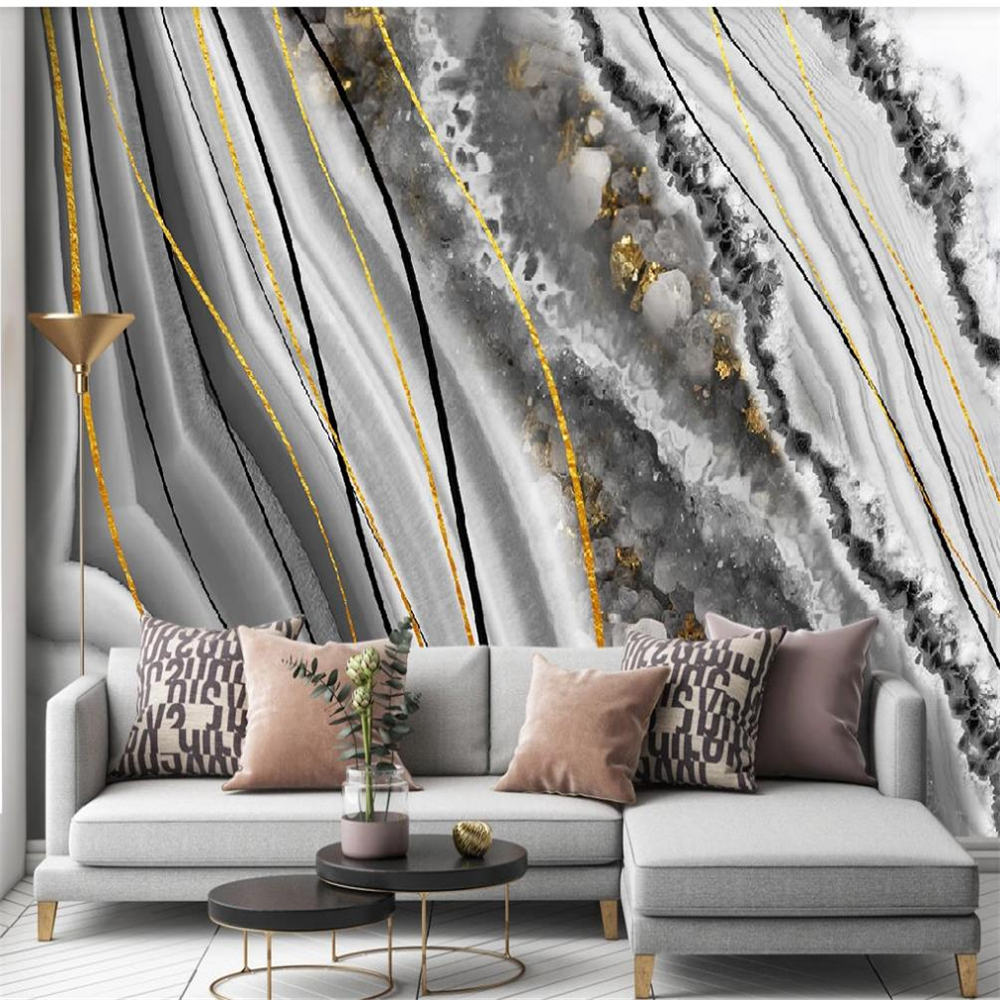 

Modern 3d stereoscopic wallpaper light luxury microcrystalline marble wallpapers TV background wall, Blue