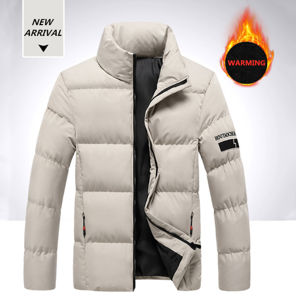 

Brand Men Winter Down Coat Solid Color Thicken Mens Cotton Parka Fashion Outerwear Warm Streetwear Jacket Male 5XL, Yellow
