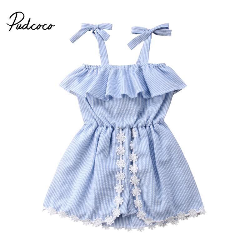 

Girl's Dresses 2022 Brand Toddler Infant Kid Baby Girls Lace Striped Romper Jumpsuit Tutu Dress Sundress Flower Ruffled Clothes 1-6T, Red;yellow