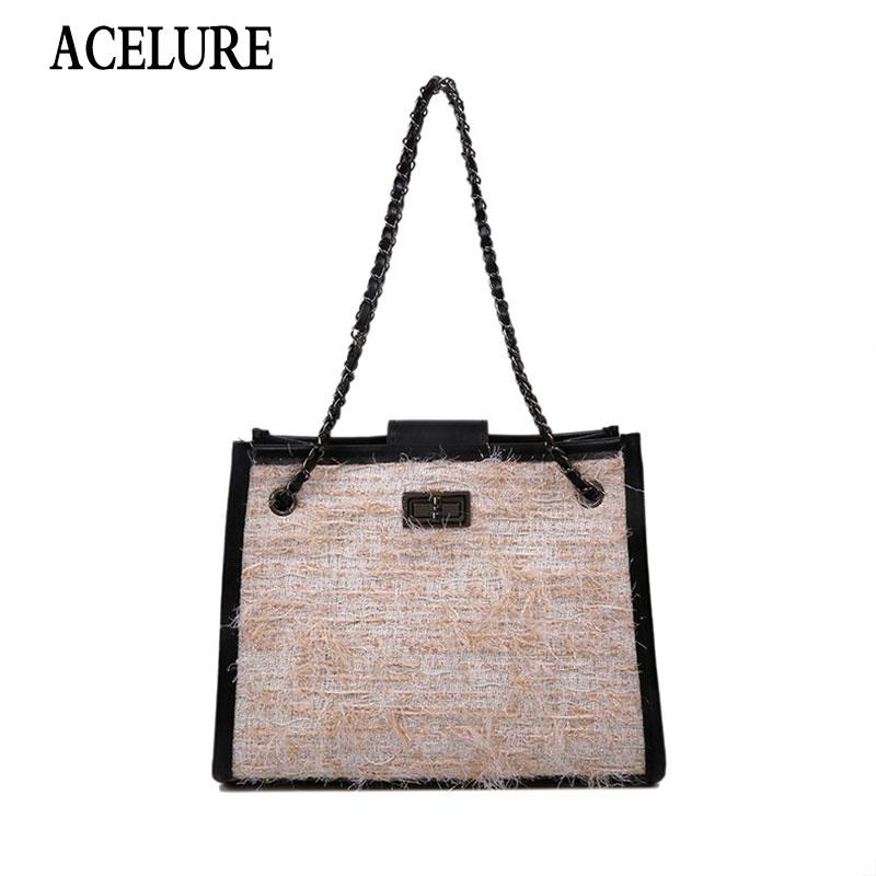 

ACELURE Fashion High Capacity Crossbody Bags for Women Metal Chain Ladies Shopping Handbag Female All-match Shoulder Hand Bags, Black