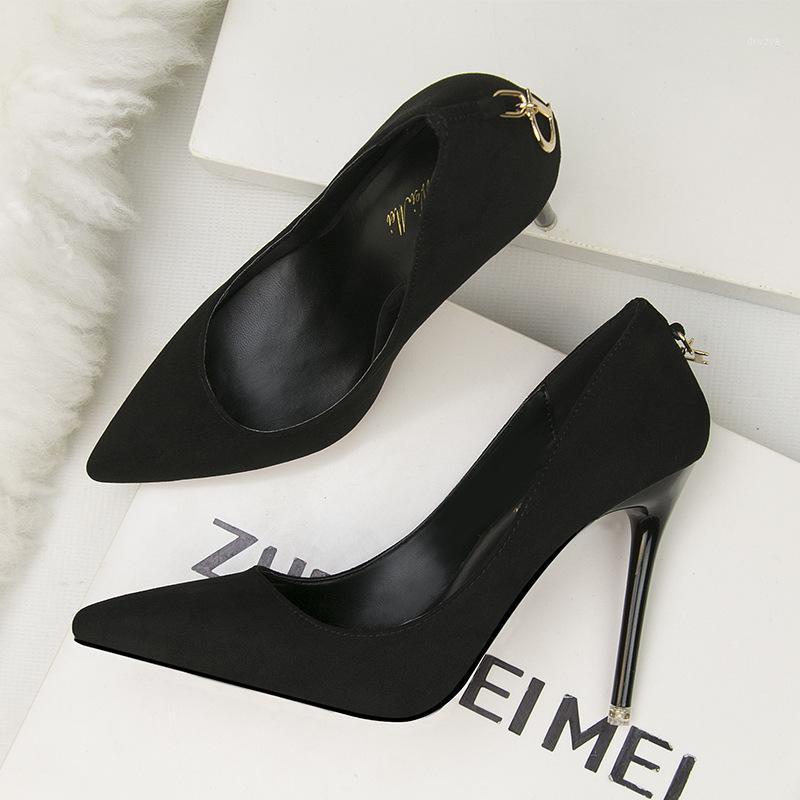 

Pumps Women Fashion Contracted Wind Shallow Mouth Point Toe Solid Color Sexy Women High Heels Shoes1, Black