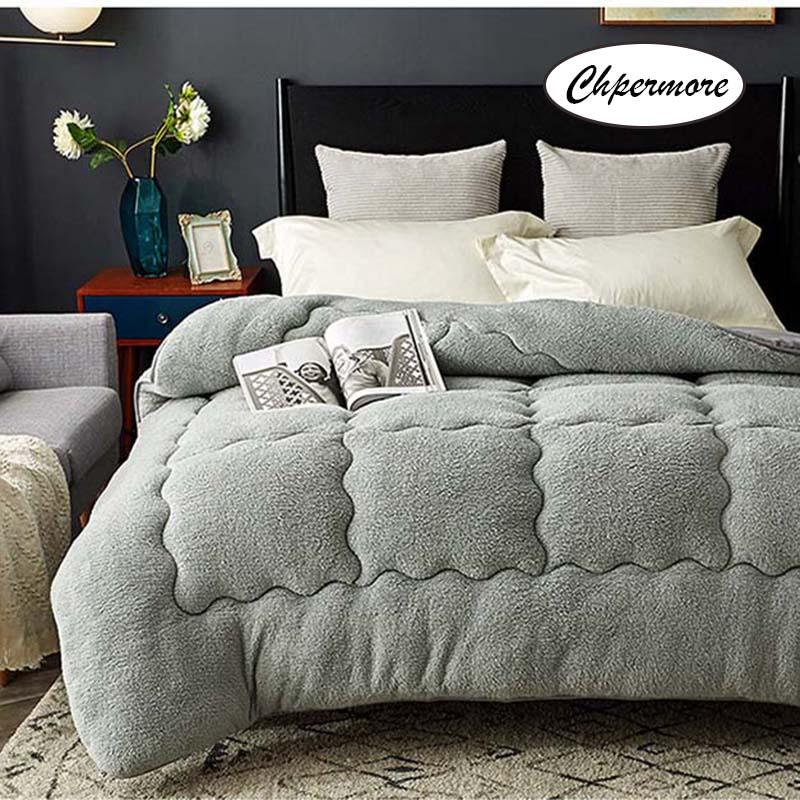 

Chpermore 100% Lamb cashmere Quilt Duvets Thick warm Single double Winter Comforters Full Twin  Queen Size, White