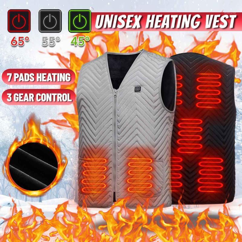 

2020 Unisex Warming Heated Vest USB Charging Heated Clothing Thermal Jacket for Outdoor Camping Hiking Men Women Jacket1, Black