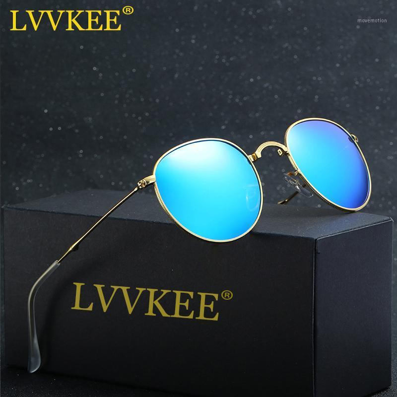 

LVVKEE 2020 Round Folding Sunglasses Men Women Retro Classic Brand Designer Polarized Sun Glasses Fold Metal Frame1