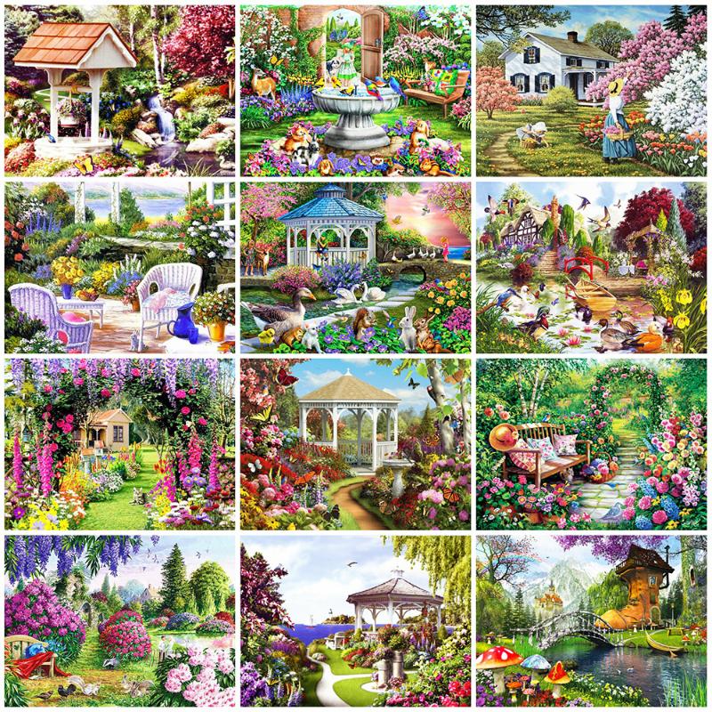 

Evershine 5D DIY Diamond Painting Garden Full Square/Round Drill Landscape Diamond Embroidery Cross Stitch Kit Home Decor Gift