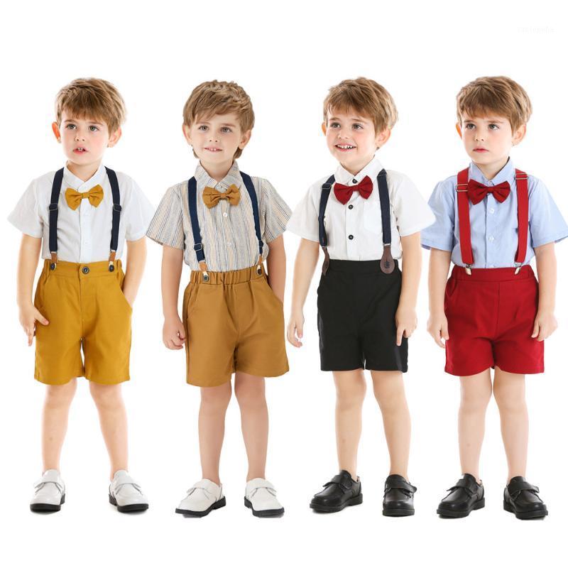 

Boy Clothing Set Dress Suit Gentleman White Shirt with Bow Tie + Grey Pants Party Wedding Handsome Kid Clothing For Formal Kids1, 11yb36f