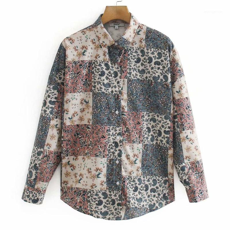 

Hadara Vintage Turn Down Collar Blouses Women Fashion Slim Printed Shirts Women Elegant Long Sleeve Tops Female Ladies GY1, Ldbl7327