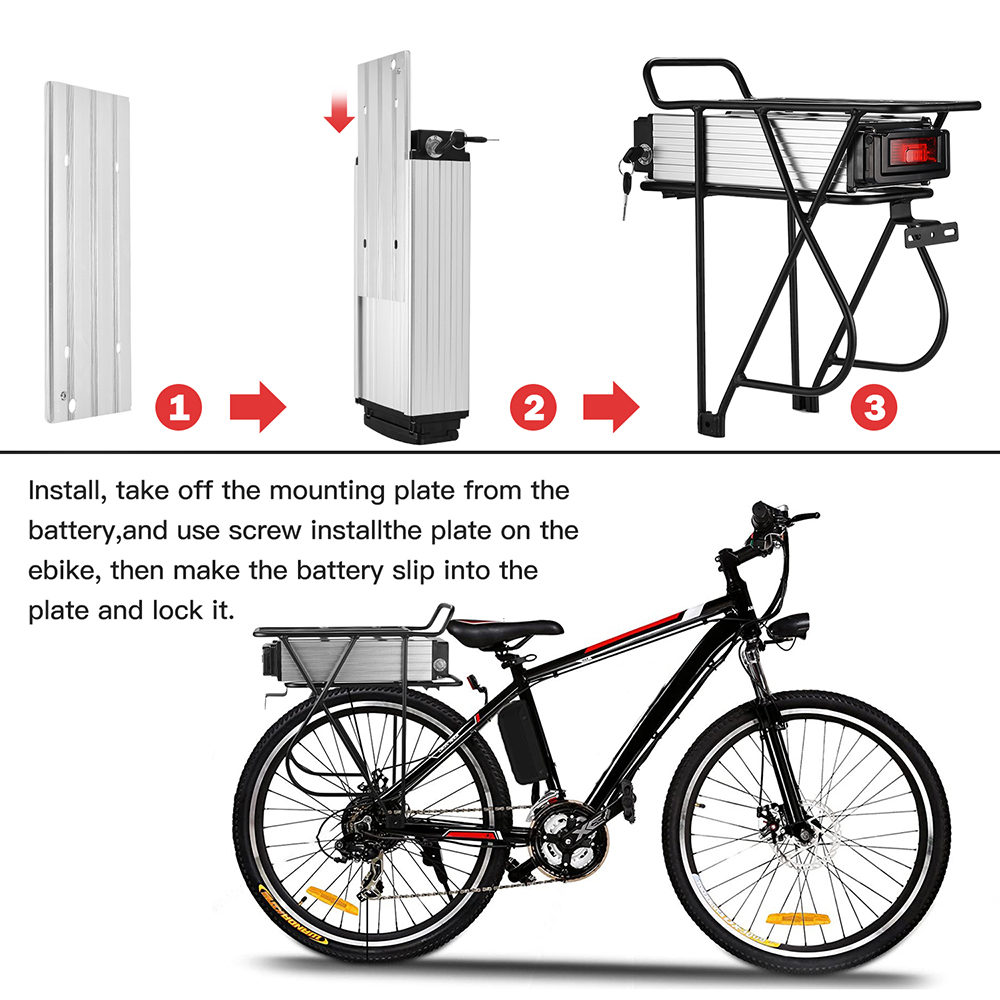 Rear Rack 48 Volt 1000W 750w 500w Electric bike battery Lithium ebike luggage 48V 20Ah with BMS 54.6V 2A charger-image-230916835