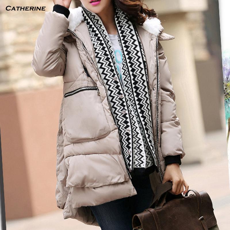 

Ladies Solid Loose Thicken Hooded Parka Women Zipper With Pockets Outerwear Autumn Winter Jacket Women Coat Parkas Female, Black
