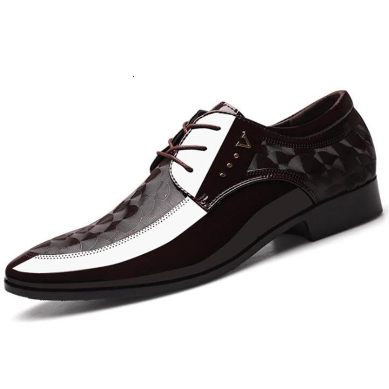 

New Patent Leather Shiny Business Men's Big-size Wild Casual Male Dress Shoes Bsfc, 02