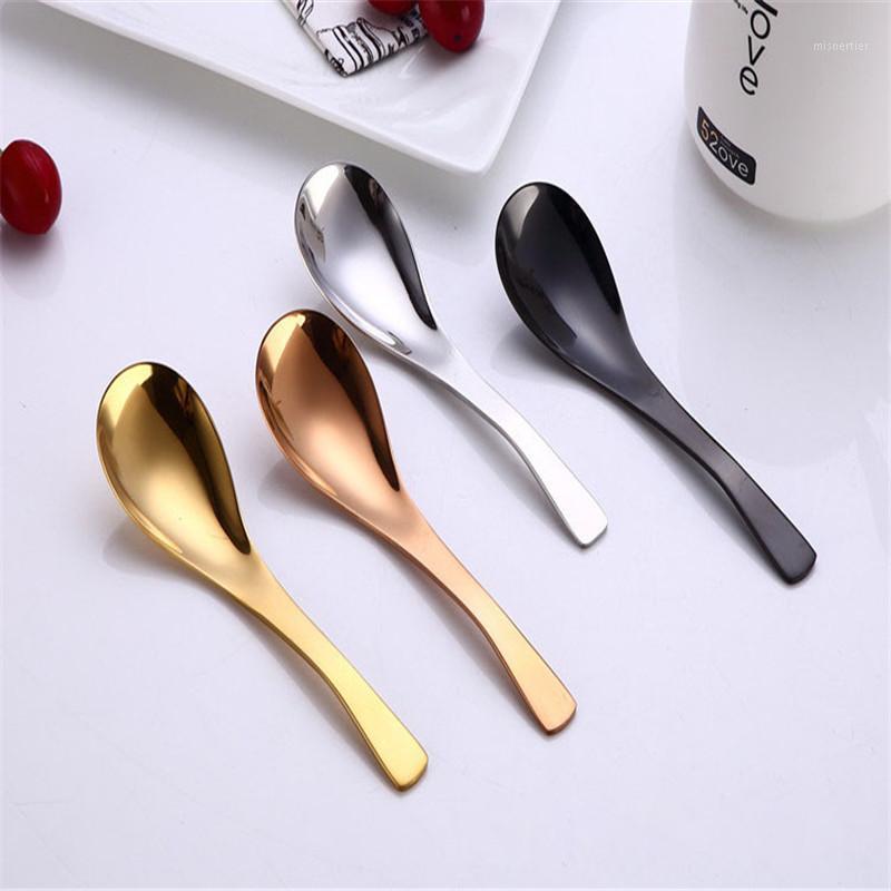 

Featured Stainless Steel Soup Spoons Plating Color 14.7*4cm Round Bottom Spoons Tableware1