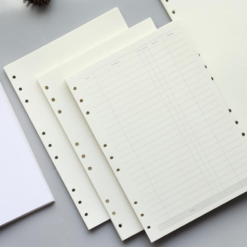 

A4 B5 Leaf Notebook Refill Spiral Binder Planner Inner Page Inside Paper Dairy Weekly Monthly Plan To do Line Dot grid 45 sheets1