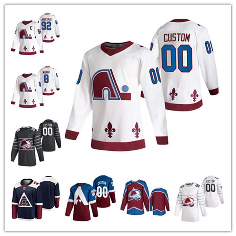 

Cale Makar Colorado Avalanche 2021 Reverse Retro Jersey Gabriel Landeskog Nathan MacKinnon Mikko Rantanen Philipp Grubauer Saad Kadri Toews, As