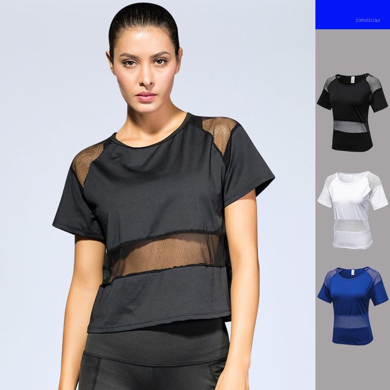 

Black White Blue Mesh Yoga Shirts Athletic Active Short Sleeve Sports Tops Gym Women Sport T Shirt Women Fitness Yoga Top Sport1