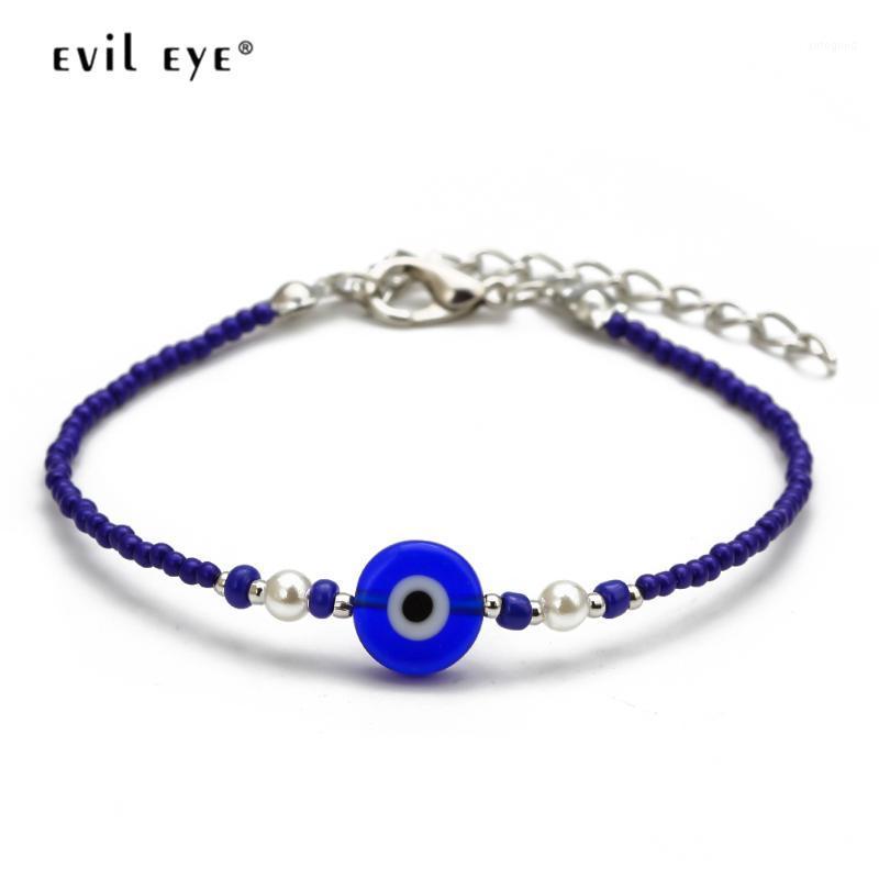 

Charm Bracelets EVIL EYE Miyuki Bead Bracelet Pearl Multi Color Strand Adjustable Jewelry Gifts For Women Female EY66041