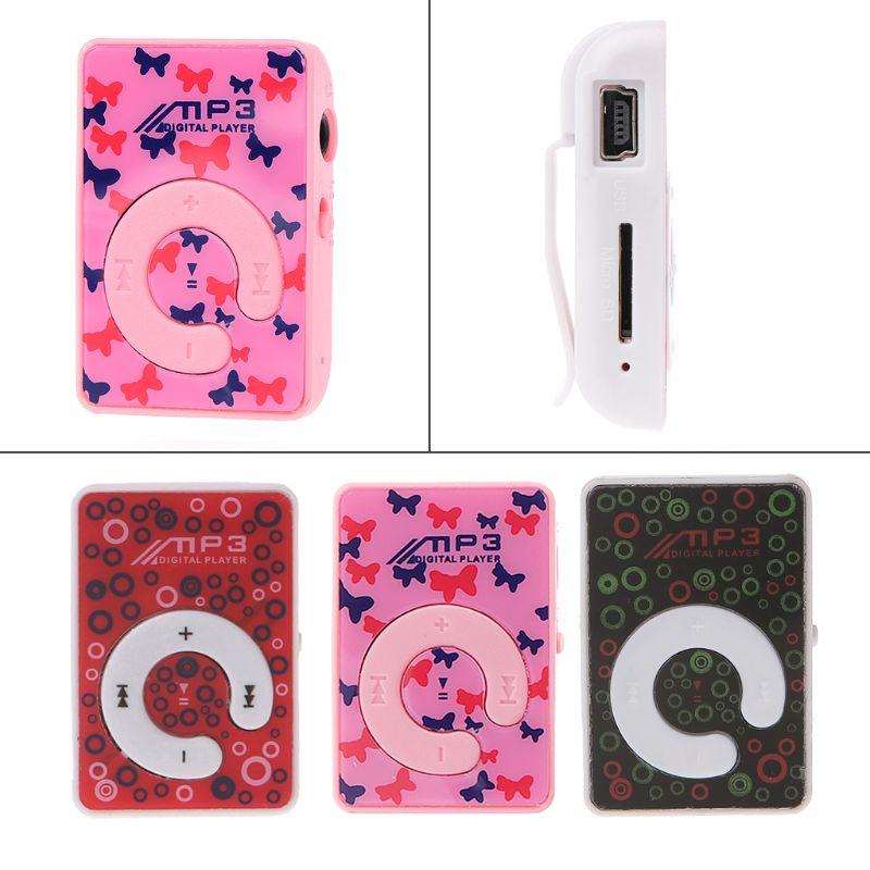 

Mini Clip Dot Circle Pattern Music MP3 Player Support TF Card + Mini USB Cable Earphone