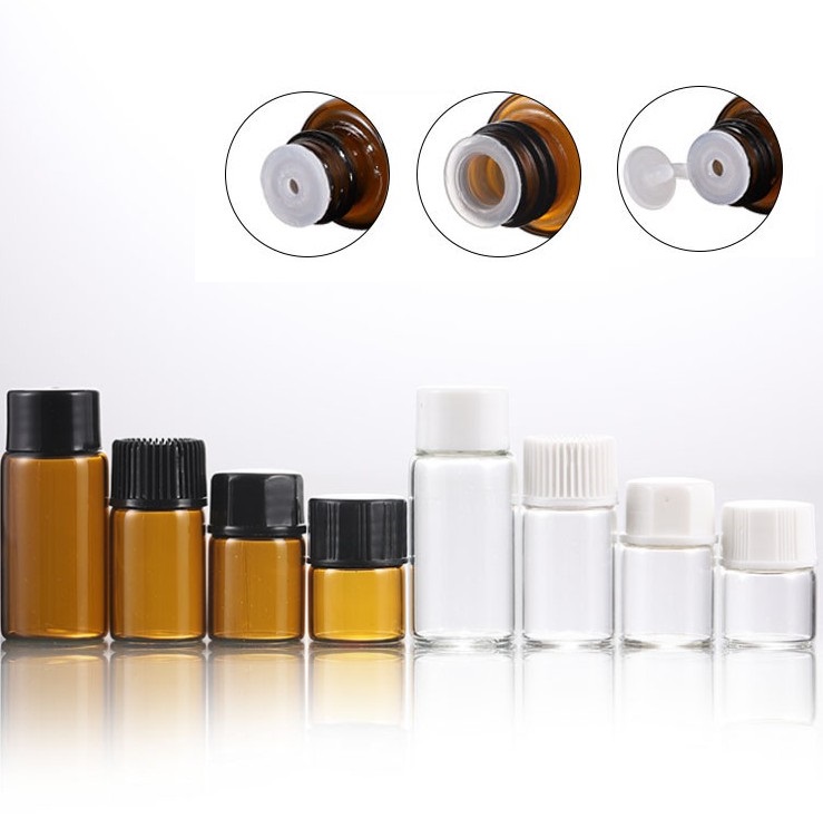 

1ml 2ml 3ml 5ml Amber Glass Essential Oil Bottle Perfume Sample Tubes Bottles Small Empty Glass Bottle Home Fragrances Diffusers