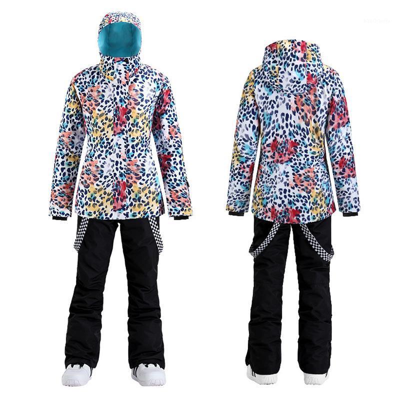 

Ski Suit Women Winter Windproof Outdoor Snowboard Suit Warm Thickened Snowsuit Women Jacket And Pants Snow Sports Alpine Ski Set1, Black pants