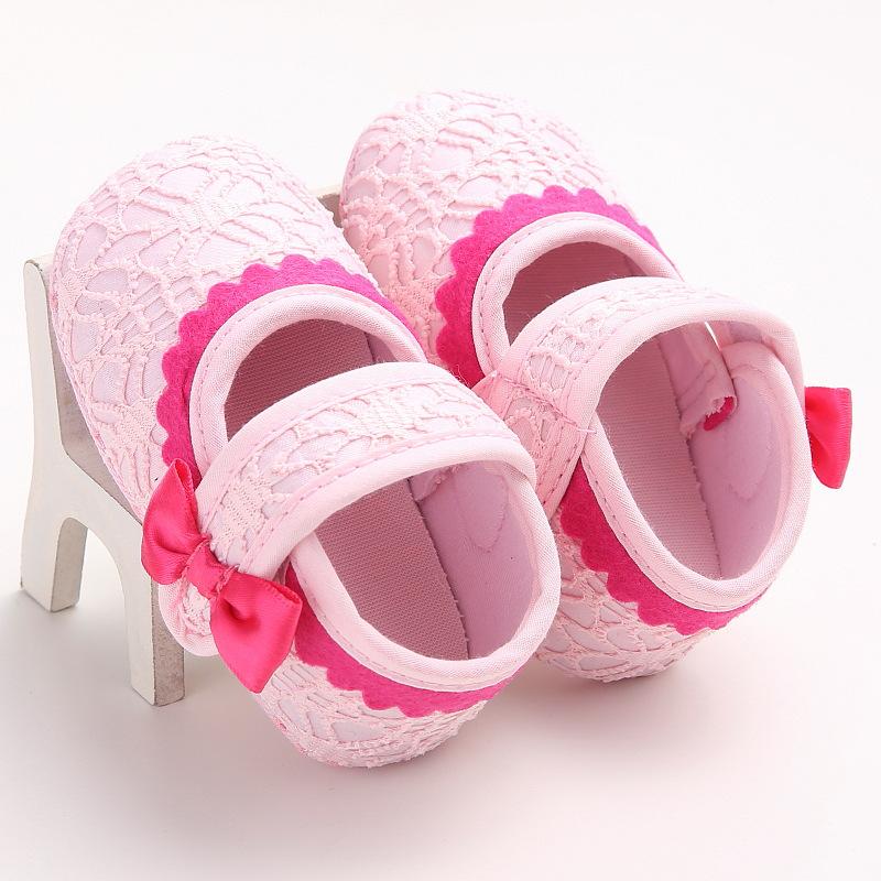 

Newborn Toddler Baby Girl Shoes PU leather Buckle First Walkers With Bow Red Black Pink White Soft Soled Non-slip Crib Shoes