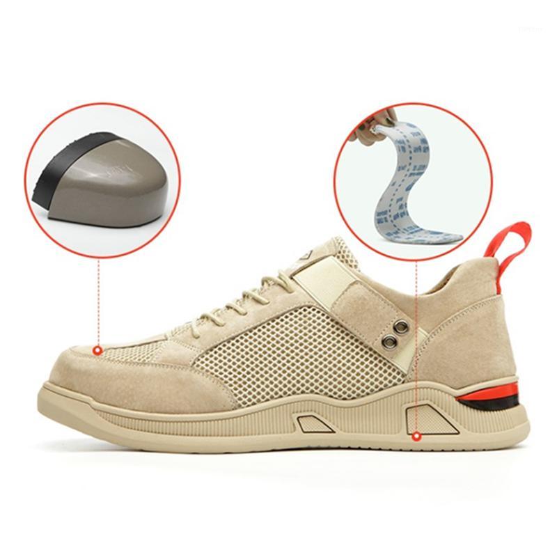 

Plus Size Men&women Genuine Leather Steel Toe Work Safety Shoes Men Boots Outdoor Sneaker Waterproof Star Shoes1