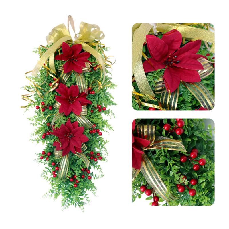 

Realistic Artificial Flower for Arch Front Wall Home Door Swag Hanging Fake Flowes Holiday Props Party Decoration, Red
