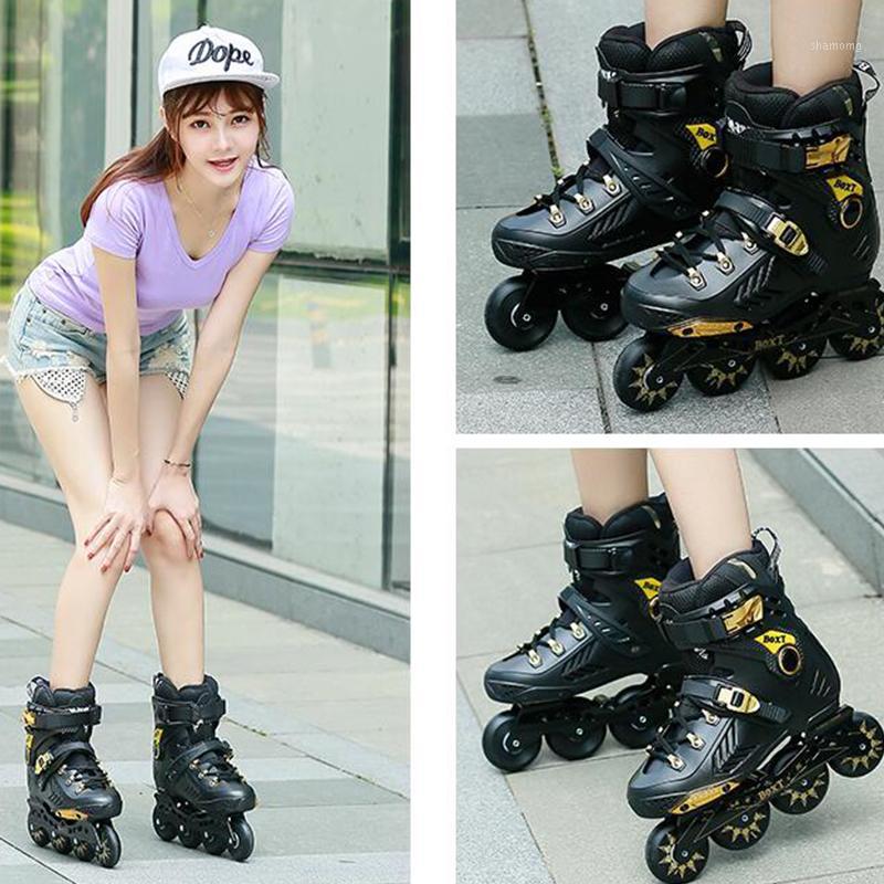 

Professional Roller Skates Adult Skates Adult Roller Men and Women Fancy Slalom Flash in-Line1, Black