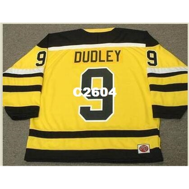 

Mens #9 RICK DUDLEY Cincinnati Stingers 1978 WHA Retro Away Hockey Jersey or custom any name or number retro Jersey, Yellow