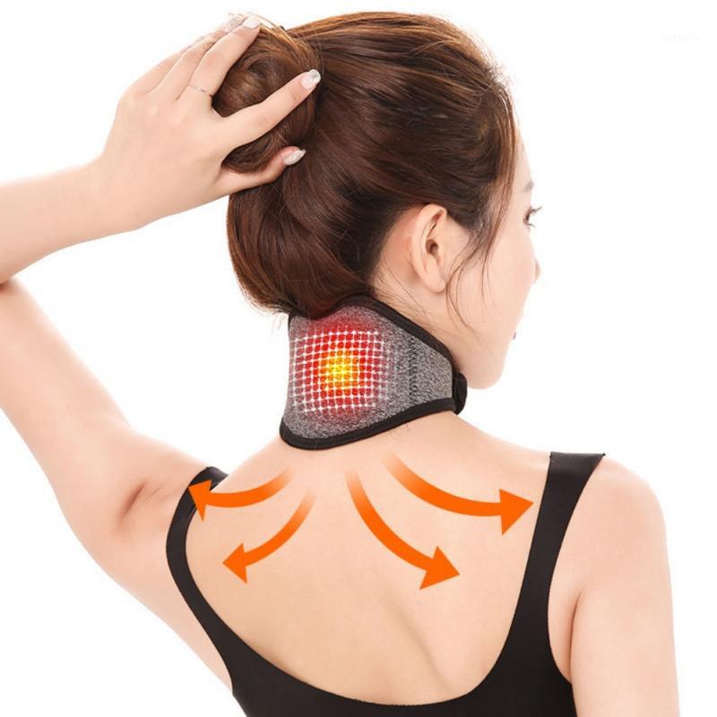 

Aolikes Tourmaline Neck Support Self-heating Magnetic Pain Relief Therapy Wrap Protect Neck Massager Belt Heated Pads1, Black