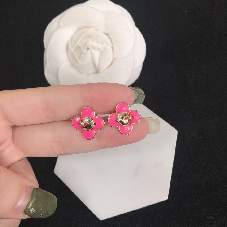 

Luxury Earrings & Necklace Pink cartoon necklace bracelet female joker Korean students simple style jewelry tide suit, Silver