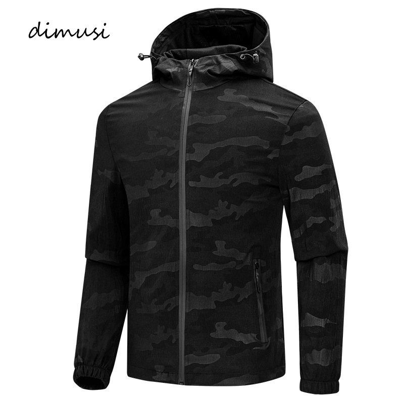 

Autumn Men's Jacket Casual Male Outdoor Windbreaker Breathable Hooded Coats Fashion Camouflage Sport Jackets Men Clothing, Grey