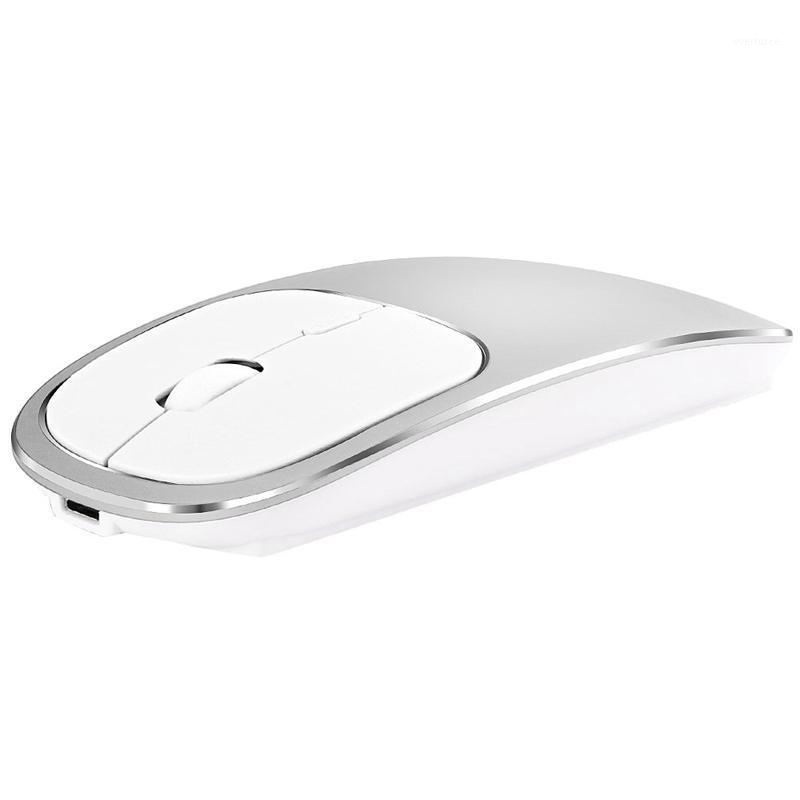 

Metal Bluetooth and 2.4G Wireless Mouse Alloy Ultra-Thin Recharge Portable Ergonomic Mice for Mac Pc Laptop Silver1