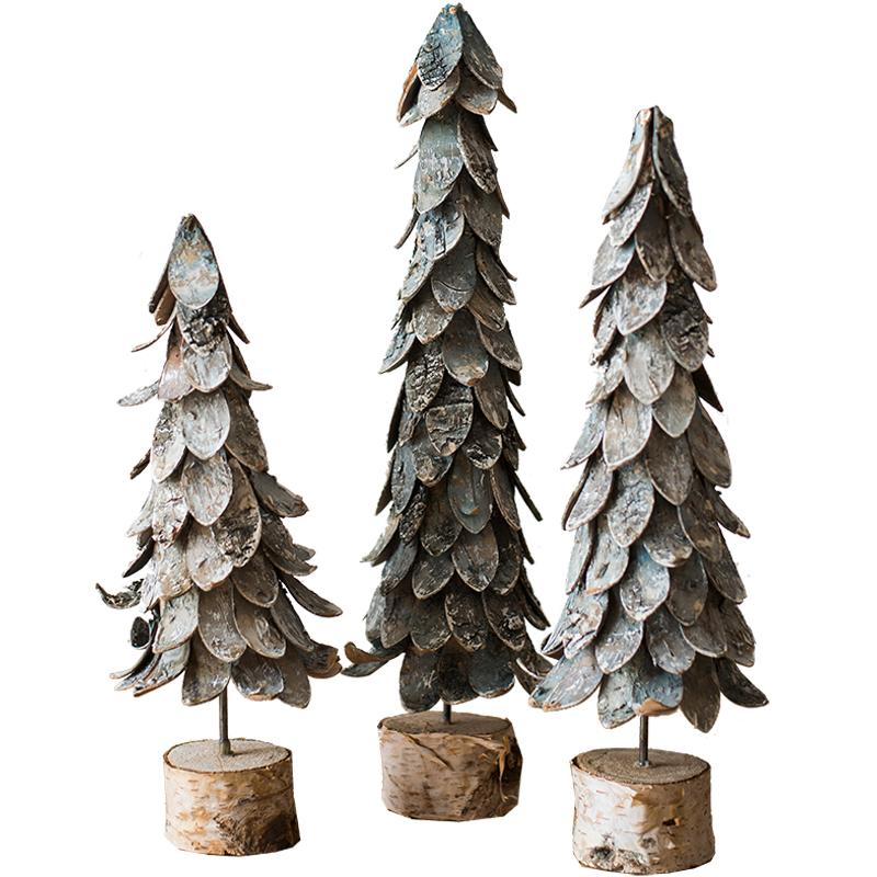 

Wooden Christmas Tree Ornament Forest Style Window Cafe Fairy Tale Decoration Theme Display New Year Home Decoration Accessories