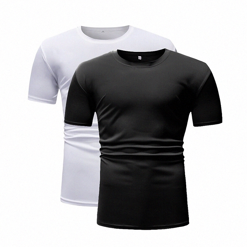 Men's Unisex T shirt Shirt non-printing Solid Colored Plus Size Round Neck Daily Sports Short Sleeve Tops 2pcs Black / White s36w#