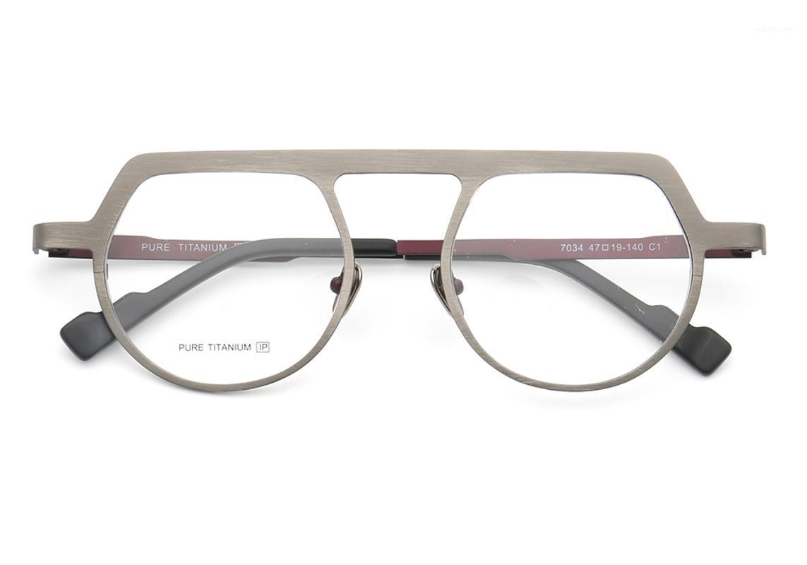 

Men Women Pure Titanium High-quality Retro Round Popular Eyewear Full-Rim Fashion Unique Special prescription Eyeglass Frames1