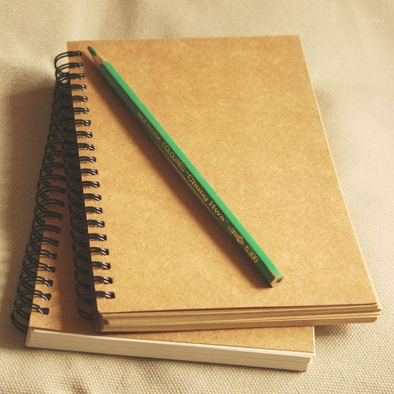 

Vintage A5 Kraft Paper Notebook Spiral Coil Daily Handmade Journal Memo Graffiti Blank Sketchbook Notepad Planner Organizer Book1