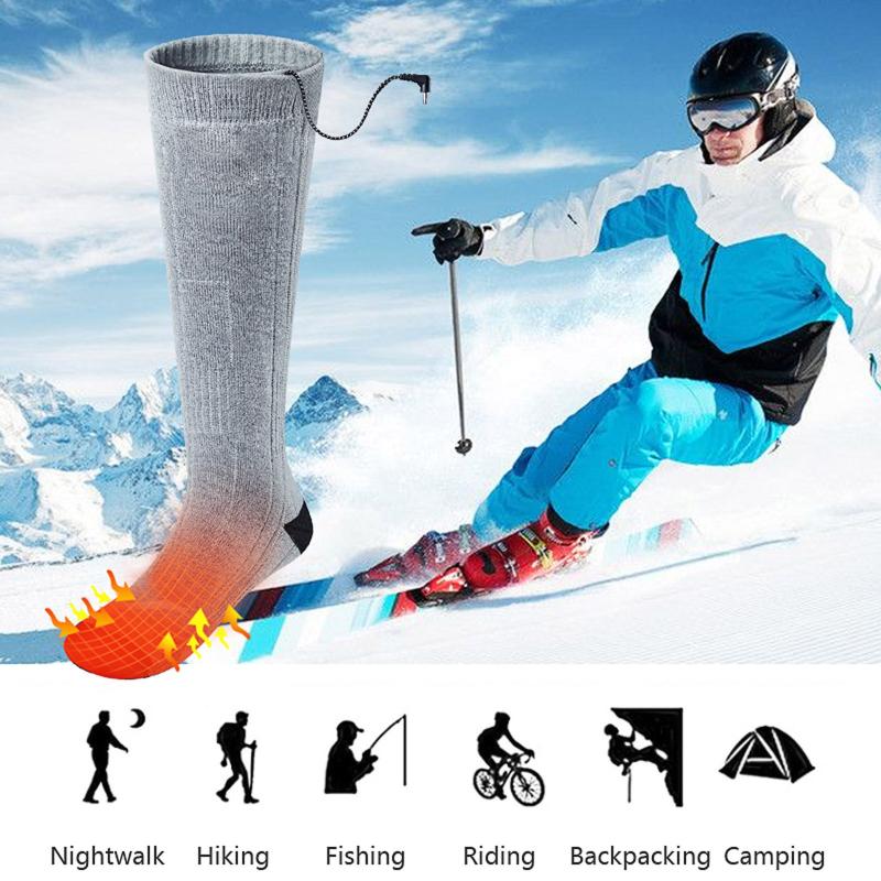 

hermal Cotton Heated Socks Men Women Battery Case Rechargeable Operated Winter Foot Warmer Electric Socks Elastic Soft Socks#3, Black