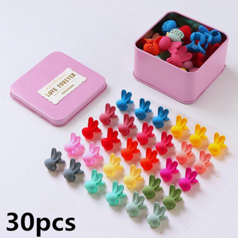 

Fashion 50/30Pcs Mini Hair Claw Flower Clip Ear Hairpin Crown Heart Shape Girl Hair Accessories With Tin Box, 30pcs love