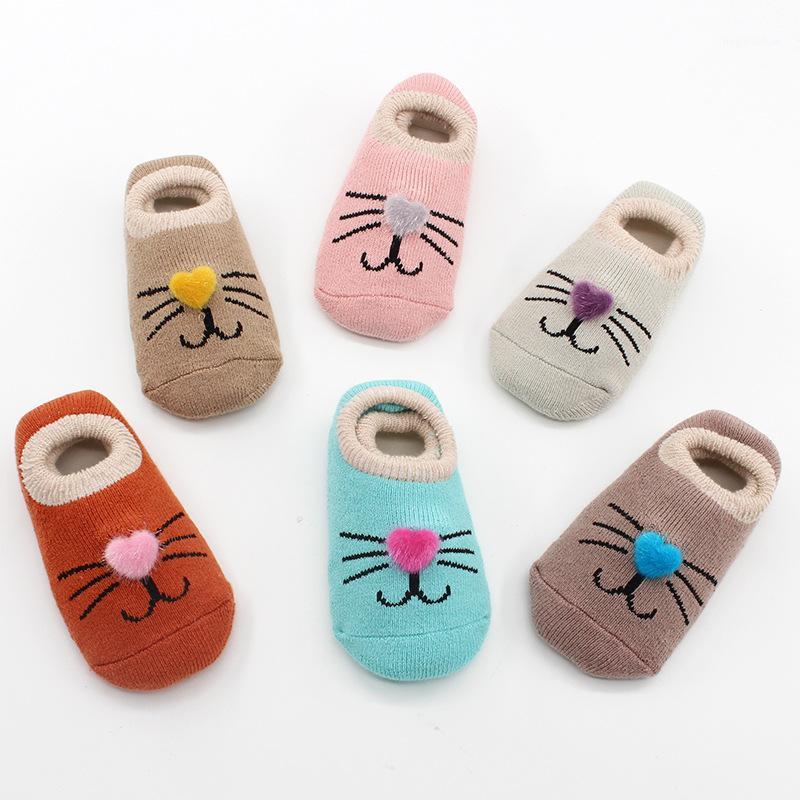 

0-2 Years Newborn Cotton Anti-slip Socks Baby Cute Cartoon Animal Floor Socks For Boys Girls Autumn Winter Baby Toddler1, Orange