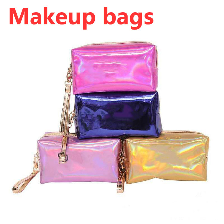 

Makeup bags cosmetic bag letter Hologram Laser Cosmetic bag MakeUp bags Large capacity Storage waterproof wash tolitery bag