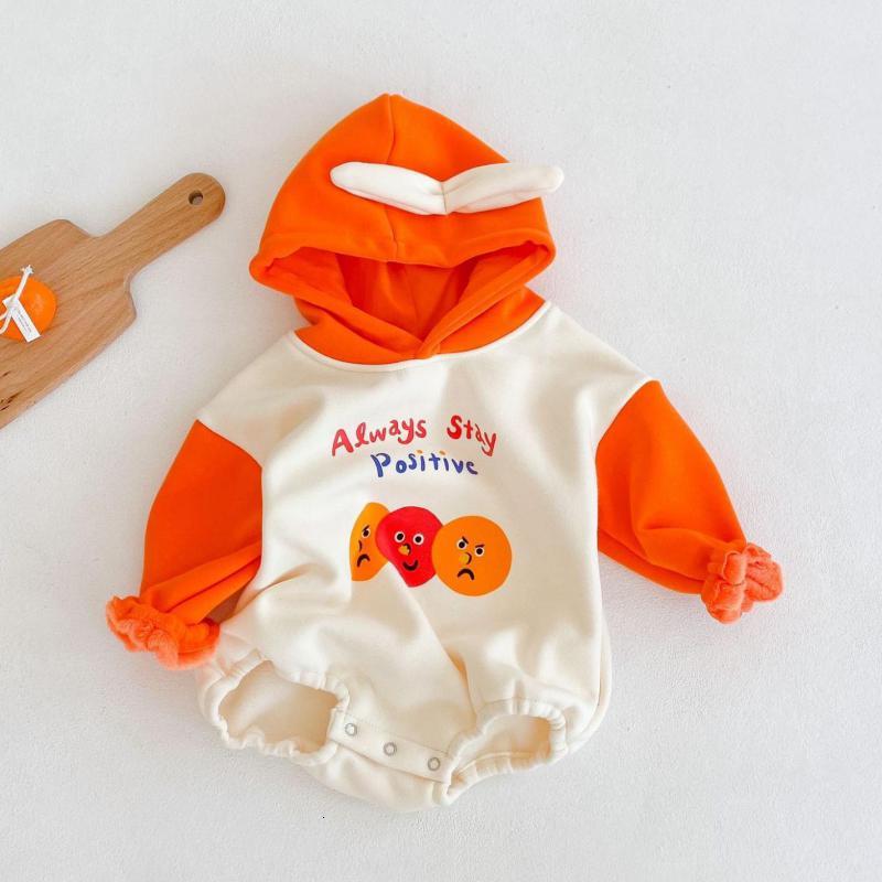 

2021 Autumn New Boys and Girls Fleece Cartoon Hooded Bodysuit Infant Toddler Baby Jumpsuit Newborn Winter Warm Costumes Icm4, 92430