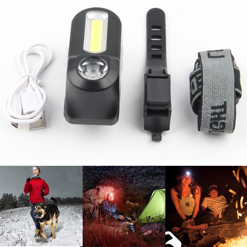 

XPE+COB LED Headlight Headlamp USB Rechargeable 6 Modes Torch Camping Hiking Night Fishing Light